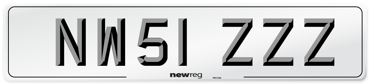 NW51 ZZZ Number Plate from New Reg